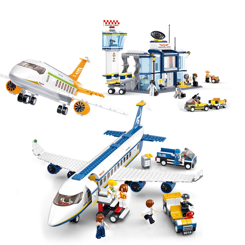 

383-678PCS DIY International Airport Air Plane Building Blocks Brick Model Figures Compatible Legoingly Educational Toy for Kids