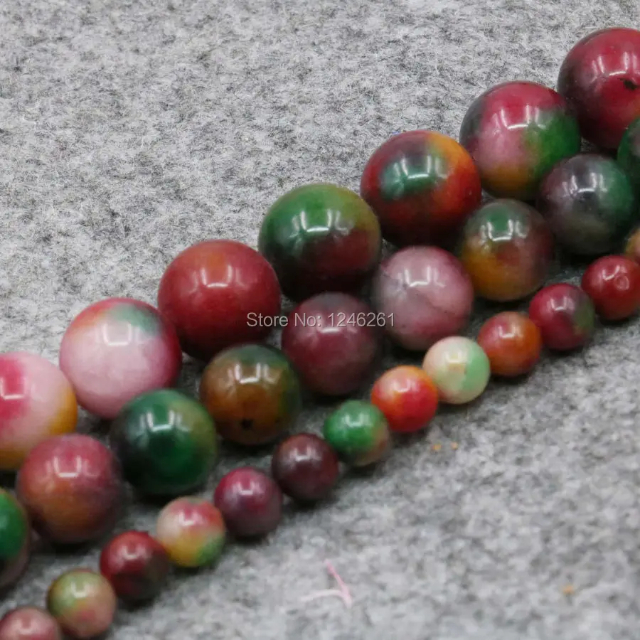 

6 10 12mm Multicolor DIY Beads Ball Round Stone Accessories Jewelry Making Accessory Parts Women Girls Gifts Loose Lucky Stones