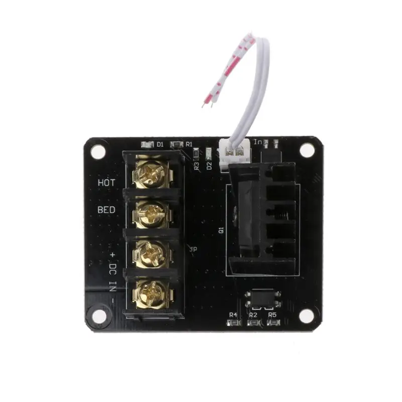 3d 프린터 가열 베드 전원 모듈 핫 베드 mosfet 확장 모듈 inc anet a8 a6 a2 ramps 1.4 용 케이블이있는 2pin 리드