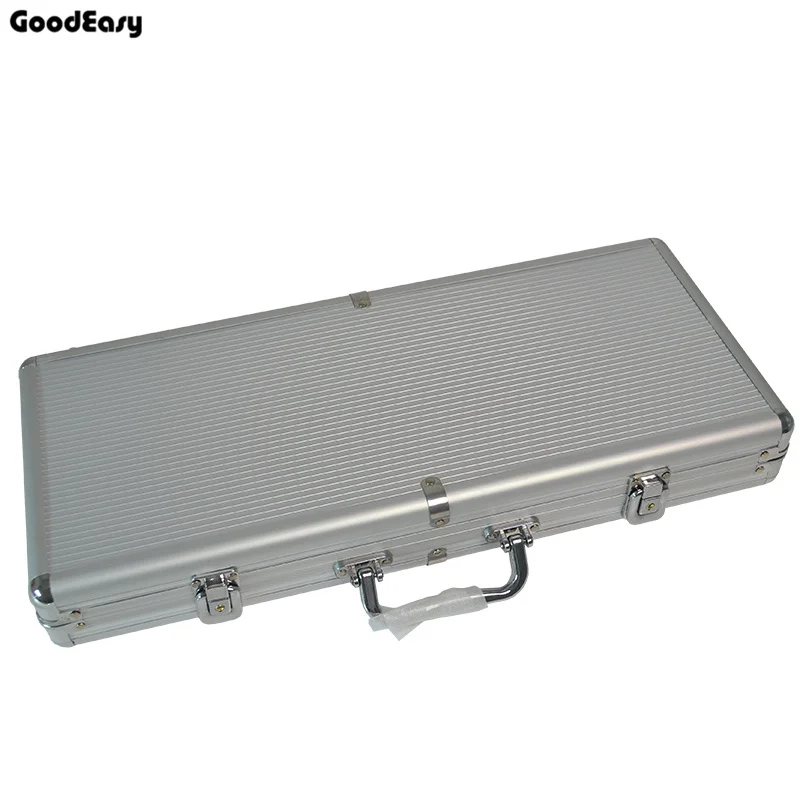 400pcs silver box Горячий Размер 100-500 казино Техасский покер фишки емкость костюм Чехол черный Джек Контейнер Чехол/коробка алюминиевый чехол для костюма - Цвет: 400pcs silver box