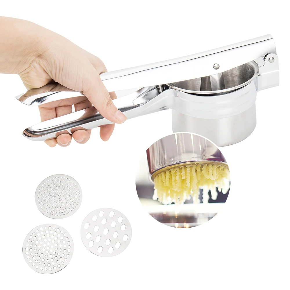 

Stainless Steel Kitchen Tools Potato Masher Ricer Puree Garlic Presser Vegetable Fruit Press Maker Gadget Kitchen Accessories