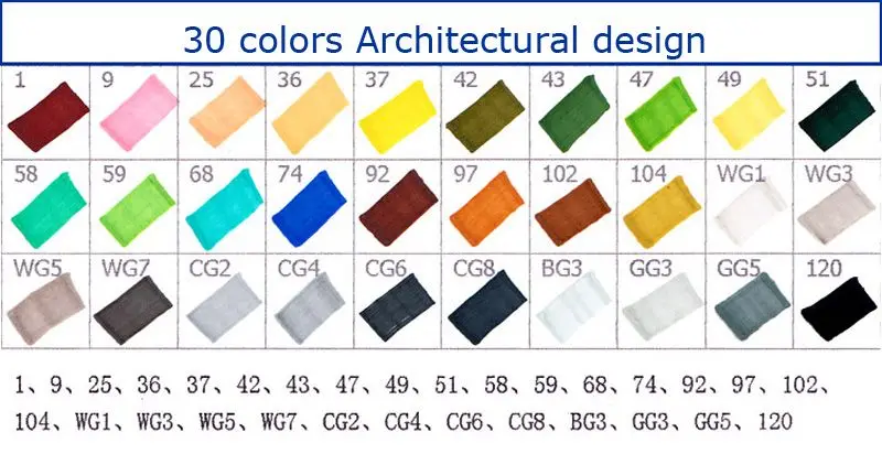 TouchFIVE 80 цветов Рисование маркер ручка кисть анимация набор маркеров для эскизов для художника манга графическое спиртовой маркер поставки - Цвет: T5 Architectural 30