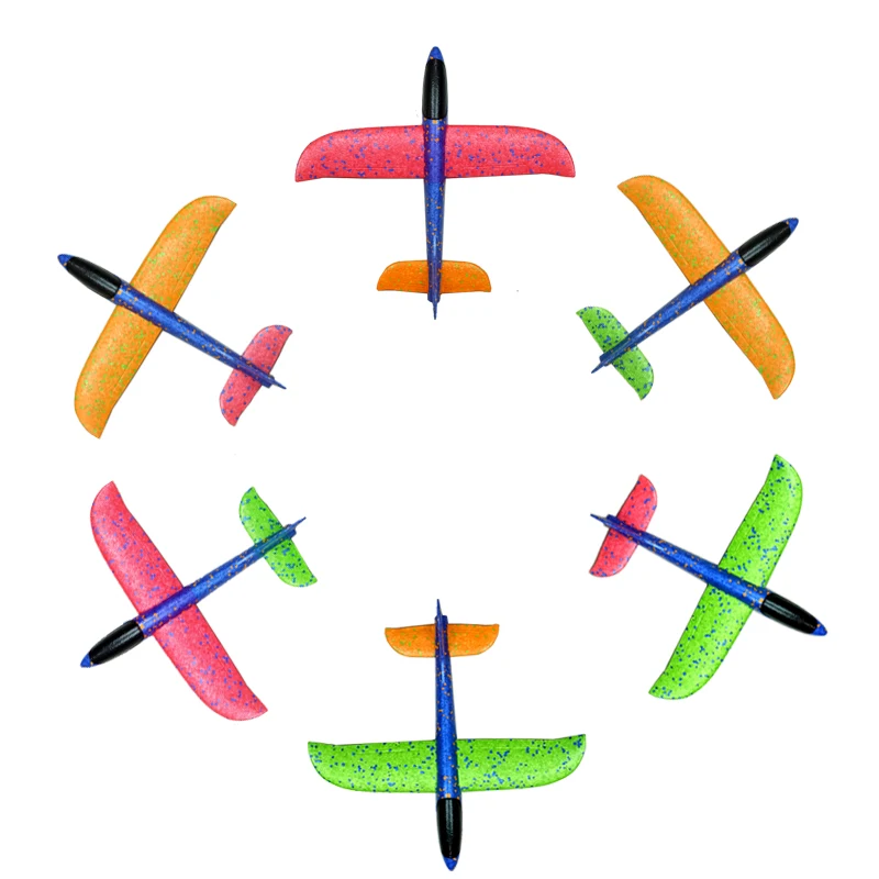 Красочный 34 см самолет из пеноматериала игрушки хватать руками Летающий планер игрушки-самолеты для детей вне двери игры