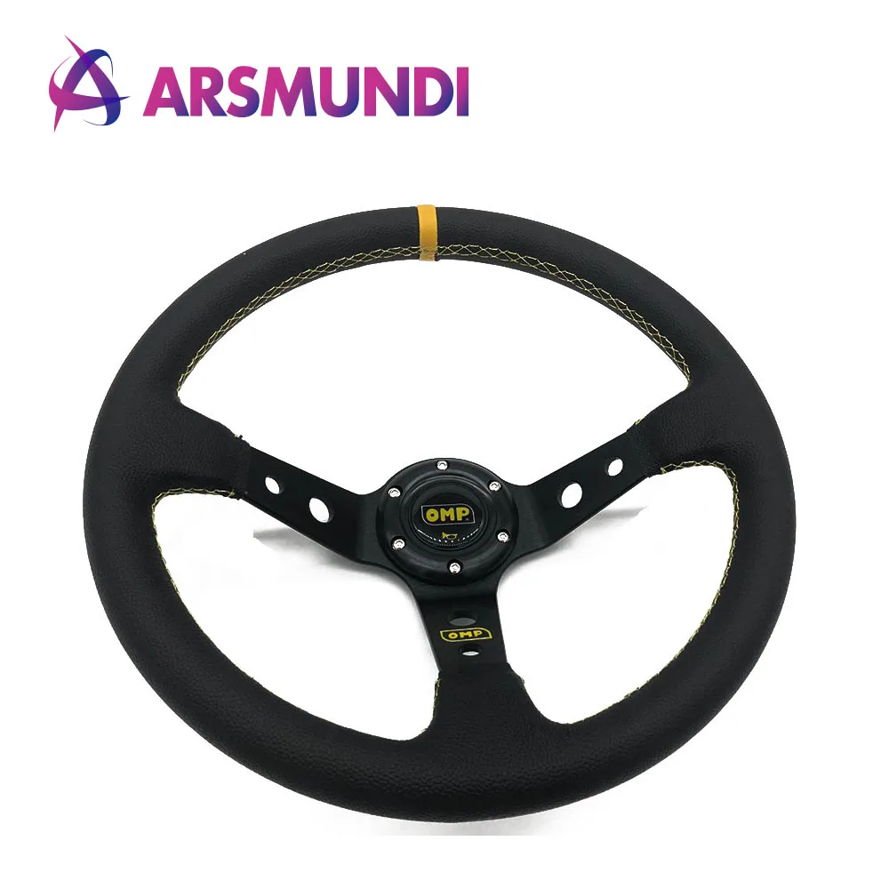 

14inch 350MM OMP Steering Wheel PVC Leather Steering Wheel OMP Steering Wheels Deep Corn Dish Wholesal