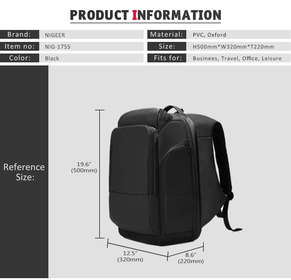nigeer 17 inch laptop backpack