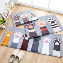 Стильный милый мультфильм дверной коврик лапа милый кот удобство области коврик номер ковров коврики Спальня Ванная комната дверной коврик шаг ковры