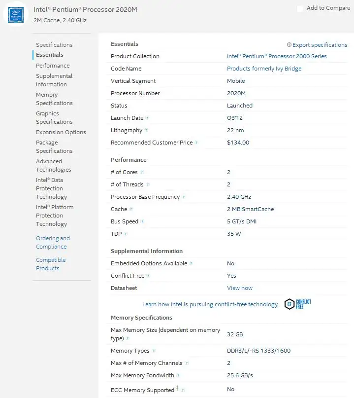 amd cpu Original Intel Pentium Dual-Core Mobile cpu processor 2020M 2.4GHz L3 2M Socket G2 / rPGA988B scrattered pieces SR0U1 cpu processor