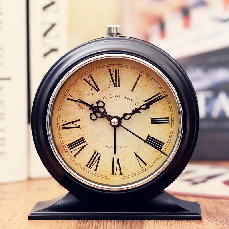 Metal Mute Alarm Clock Creative Student Bed Luminous Small Alarm Clock Cartoon Electronic Bedroom Children's Desk Clock