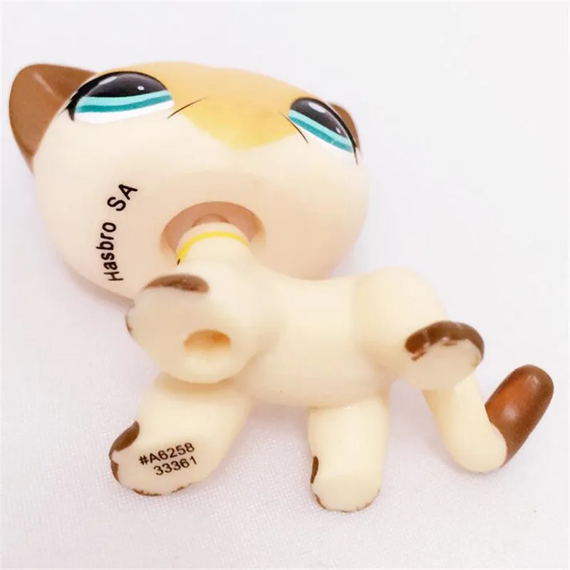 Rare Pet Shop Lps Toys Standing Littlest Short Hair Cat Grey White #5 Pink #2291 Old Real Action Figure Anime Toys For Children