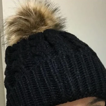 

Autumn And Winter New Baby Mummy Hat Warm Female Parent-Child Hair Ball Wool Hat Trends Ball Twist Knitting Cap Casual Fashion