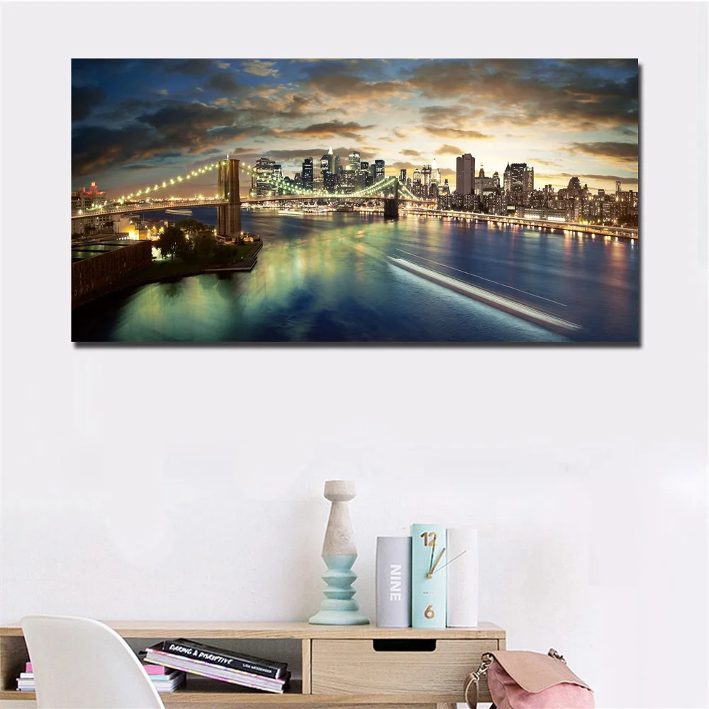 city night view canvas  wall art painting (6)
