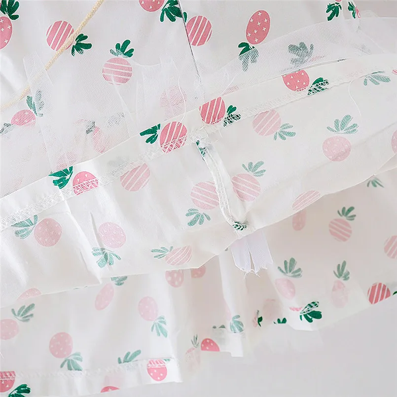 Girls dress Toddler Kid Baby Girl Plaid Fruit Printed Party Princess Dress Clothing robe fille #4J10 (3)
