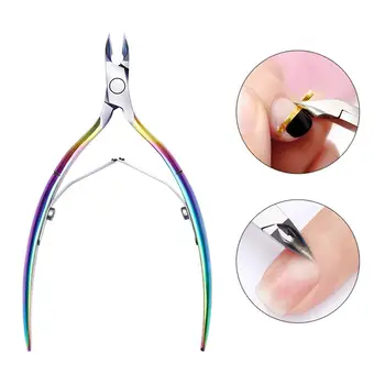 

3PCS Nail Cuticle Pusher Tweezer Rainbow Cutter Nipper Clipper Dead Skin Remover Manicure Nail Art Tool