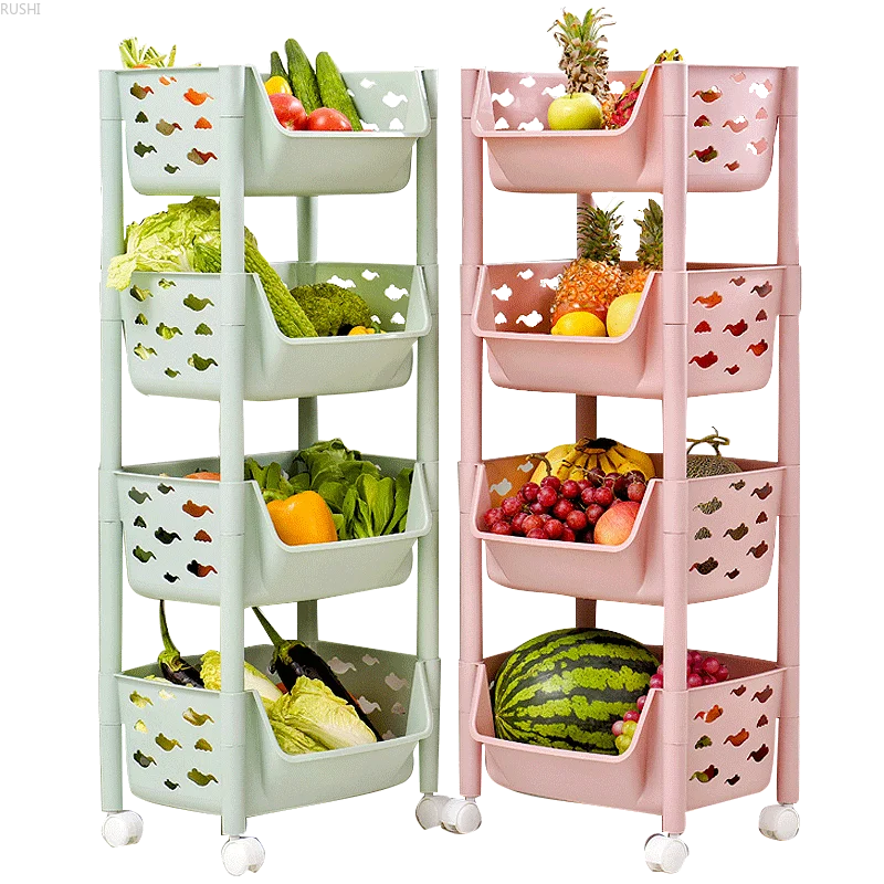 

kitchen commodity shelf multilayer storage rack plastic garden stuff basket storage basket kitchen articles use storage rack