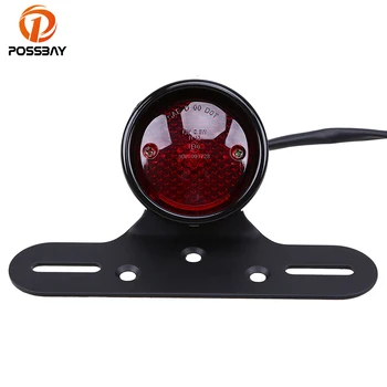 

POSSBAY Motorcycle Rear Integrated Taillight Scooter Flashing Indicators Lamps With Black Bracket Universal For Yamaha Road Star