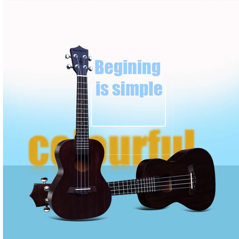 

23" Concert acoustic ukulele guitar musical instruments colourful finish mahogany hawaii ukelele(uke) Chinese guitarra wholesale