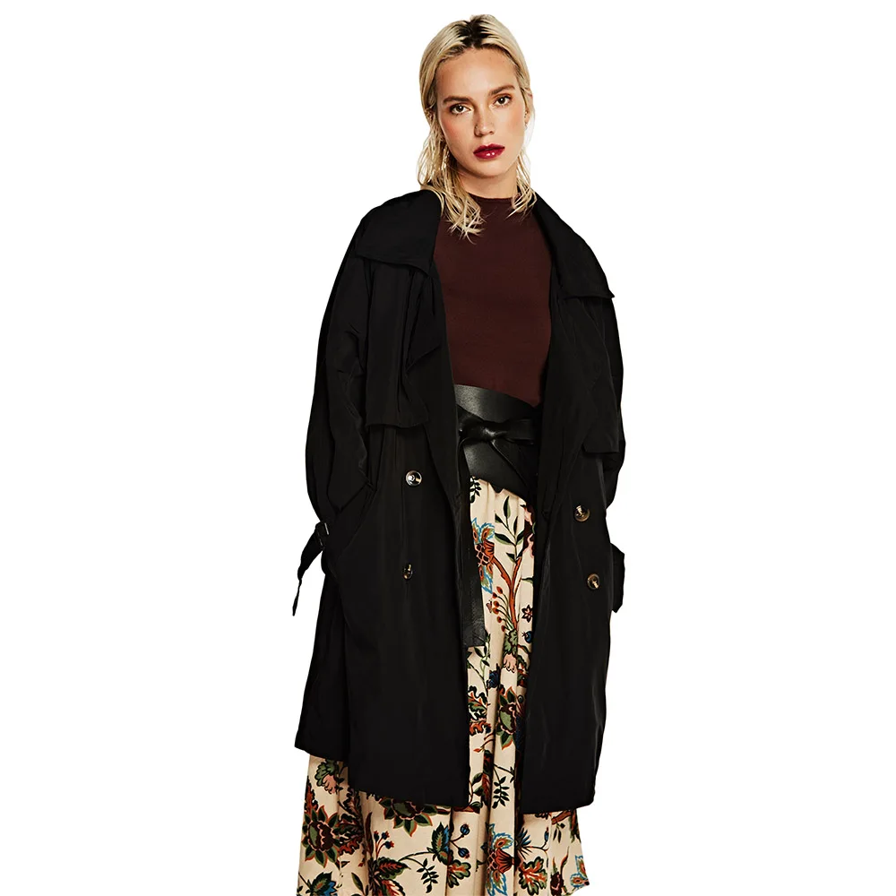 Vers Solide Boutonnage Manches Manteau Casual Double Outwear Bas Classique À Green Tournent Kenancy light Ceinturé Le Femmes Khaki Black vent Trench Pleine Boutons army Coupe xX0n7pTfF