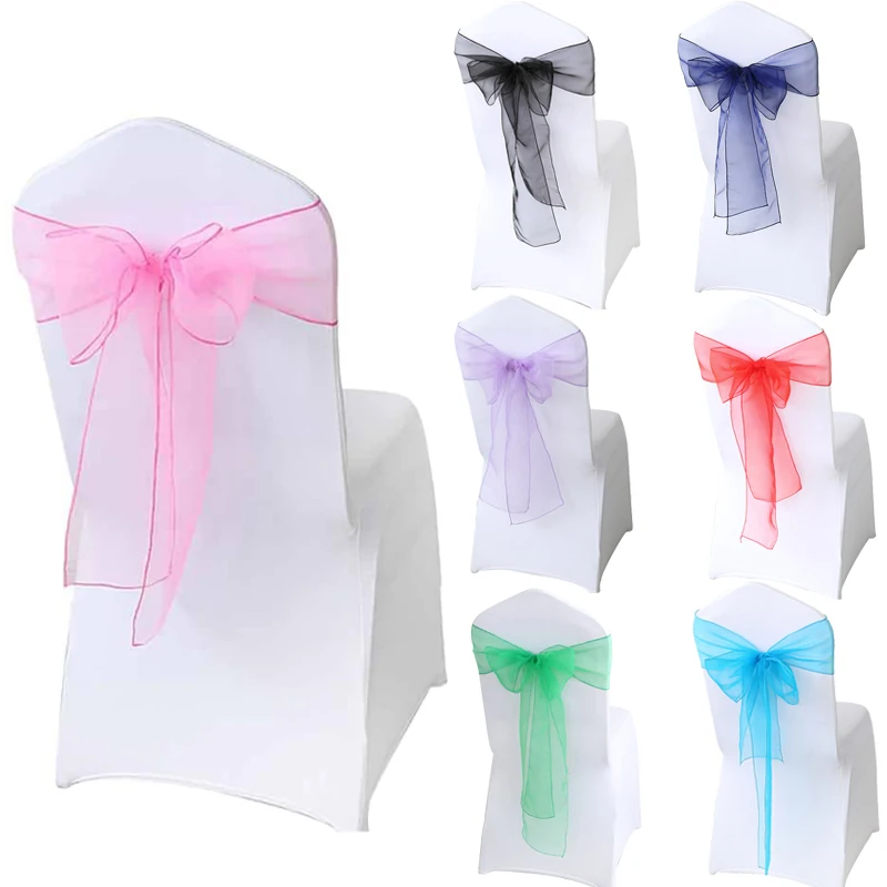 

Wedding Engagement anniversary baby bridal shower birthday Christmas Bachelorette Hen Party Banquet Decoration Chair Sash Ribbon