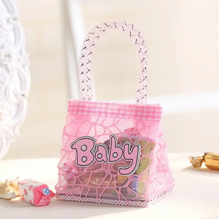 100 шт розовый/синий Слоник для детского дня рождения коробки конфет ручные сумки хозяйственные сумки шоколадный пакет подарок на день рождения