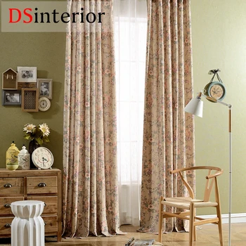 

DSinterior printing spring flowers design polyester cotton curtain for living room or bedroom