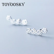 Горячая 925 пробы серебряные Животные Собака Кошка следы лап серьги гвоздики для женщин ювелирные изделия из стерлингового серебра