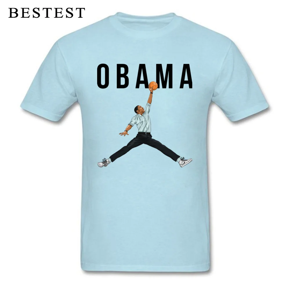 Designer Men Top T-shirts Crew Neck Short Sleeve 100% Cotton Obama Basketball Mashup 4133 Tops Shirt Casual T-Shirt Obama Basketball Mashup 4133 light