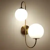Modern nordic Glass Meta black/gold ball Retro Vintage Wall lamp E27 Loft for cafe bedroom foyer