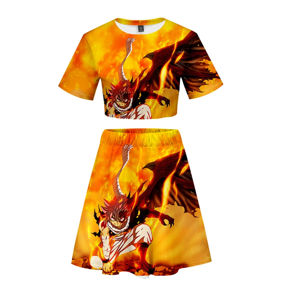 Костюм с короткой юбкой с хвостом феи,, 2 футболки с короткими рукавами и платье с хвостом феи, комплект из двух предметов, Новые повседневные комплекты высокого качества