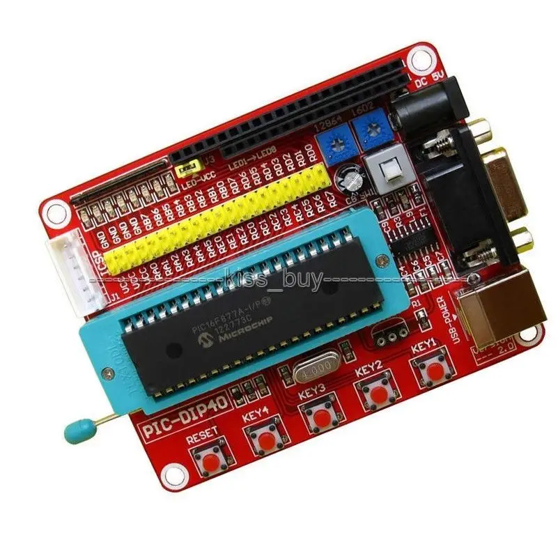 Мини система PIC Development Board + микрочип PIC16F877 PIC16F877A|microchip microcontroller|microchip programmerpic16f877 board |
