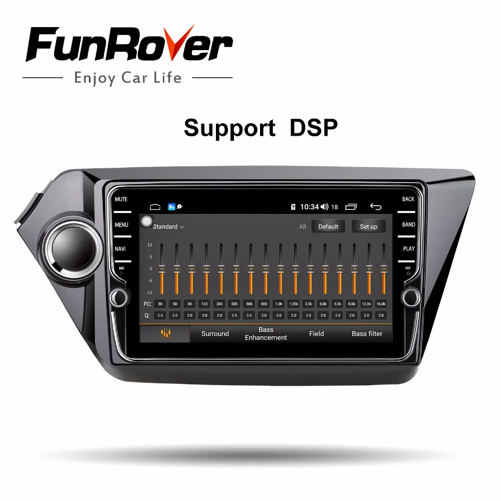 Perfect Funrover android 9.0 2 din car dvd multimedia player for Kia k2 rio 2011-2016 car radio gps navigation DSP split screen 4G+64G 2