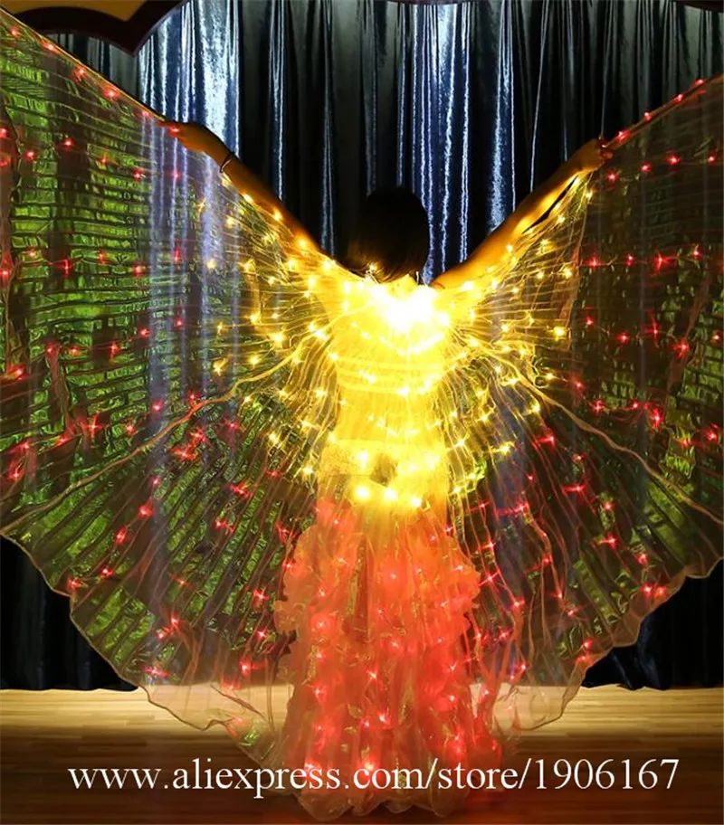 Bellydance colorful led light wings perform dress wings butterfly wears led costumes bar luminous cloak led5