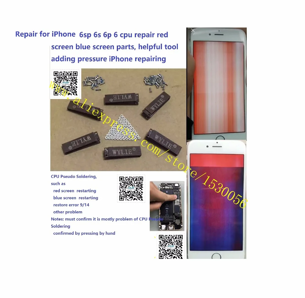 

repair clip for iPhone 6sp 6s 6p 6 cpu red blue screen, adding pressure, not remove cpu,repair error 9 14 4013