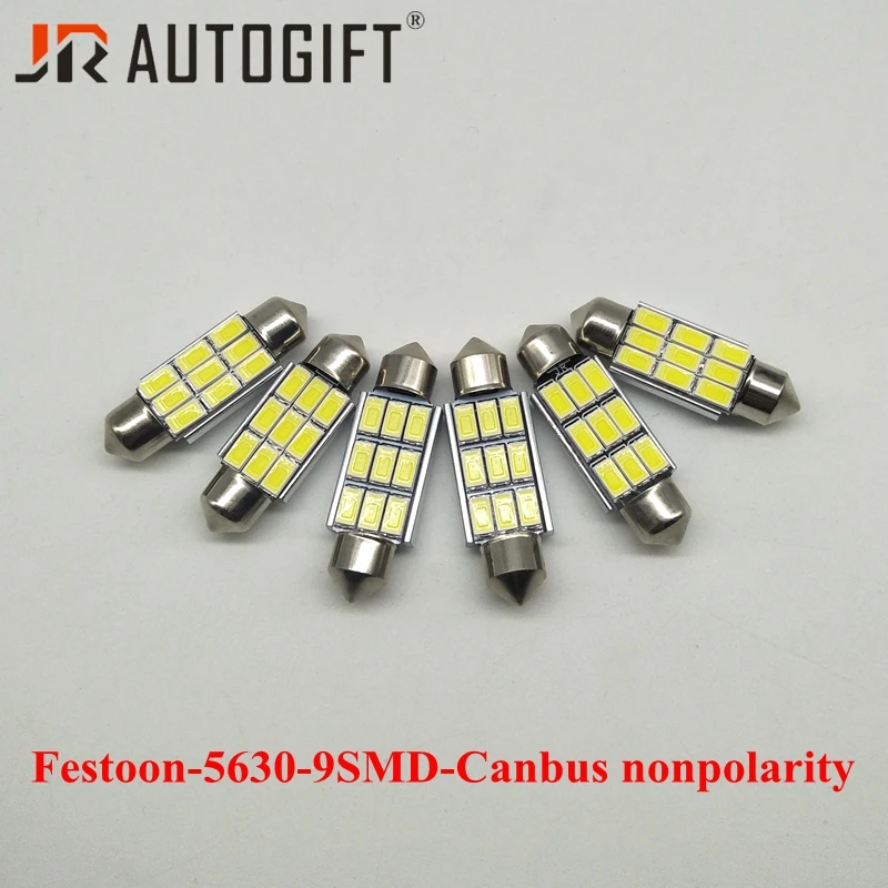 100 шт. супер яркая 12 В 24 гирлянда CANBUS белая 36/39/41 мм C5W 5730 5630 9SMD светодиодная
