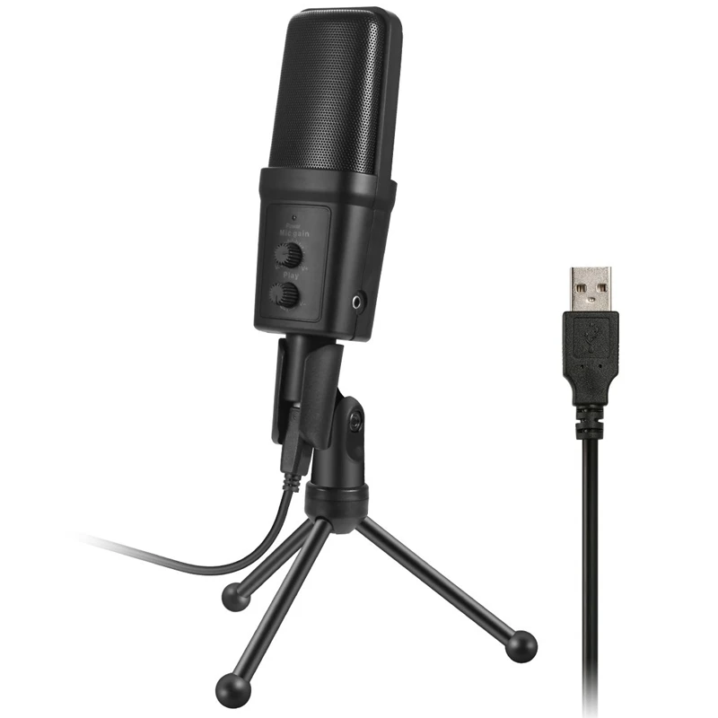 

LEORY Professional DC 5V Microphone USB Wired Cardioid studio Condenser Microphone Instant Mic for PC Recording High quality