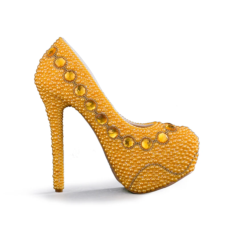 Yellow Bridal Shoes With Matching Bag Handmade Pearl Wedding Party Yellow Bridal Shoes With Matching Bag Handmade Pearl Wedding Party Lady Formal Dress Stiletto Heels Prom Pumps In Women S From On