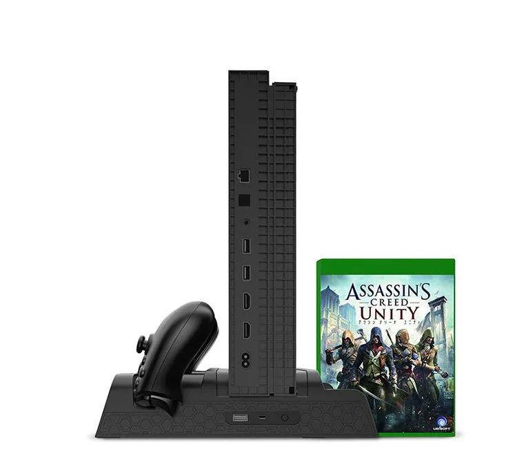 Vertical Cooling Stand Charging Stand for Xbox One/Xbox One S/Xbox One X Console Controllers with two Batteries and Game Storage