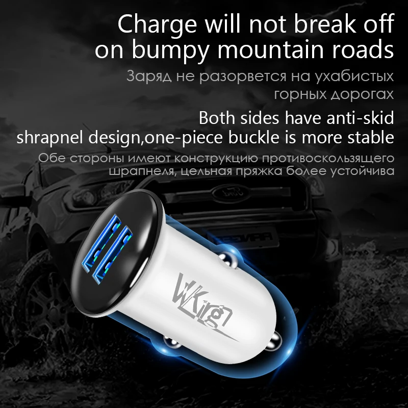 VVKing مصغرة المزدوج USB شاحن سيارة 2.4A ماكس سريع محول الشحن للهاتف شاحن 2 منفذ سيارة-شاحن آيفون سامسونج Xiaomi