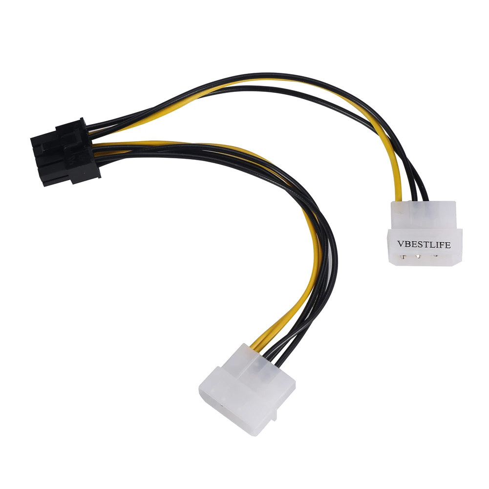 

18cm 8Pin To Dual 4Pin Video Card Power Cord Y Shape 8 Pin PCI Express To Dual 4 Pin Molex Graphics Card Power Cable #280903