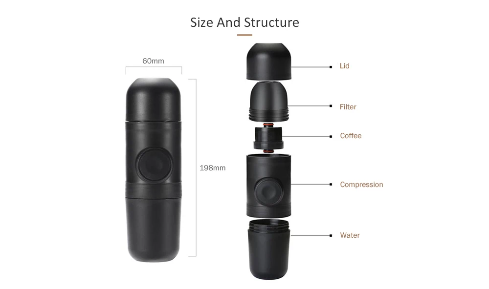 Новая наружная мини ручная портативная Эспрессо-машина, ручная кофеварка, ручная Эспрессо-кофеварка для кемпинга, пешего туризма, дома
