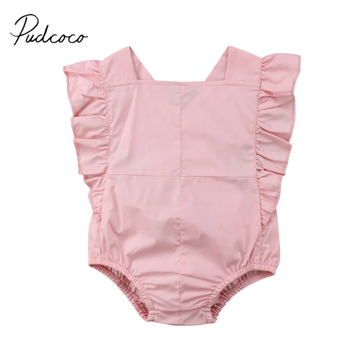 Новинка года, брендовый Розовый Детский комбинезон с открытой спиной для новорожденных девочек, комбинезон Waveselvedge, пляжный костюм без рукавов, одежда