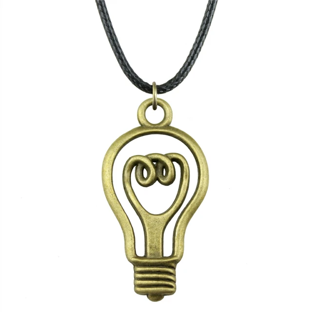 Buy Wholesale Price 46*24mm (1.81*0.94 inches) Light Bulb Pendant Leather Chain