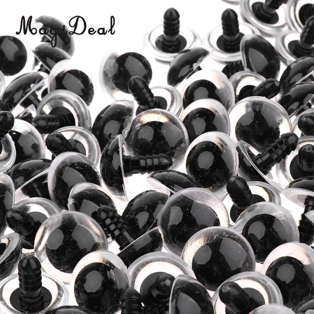 100x Plastic Clear Safety Eyes with BACKS for Bear Dog Animal DIY Doll Manufacture Craft Children Girls Toys