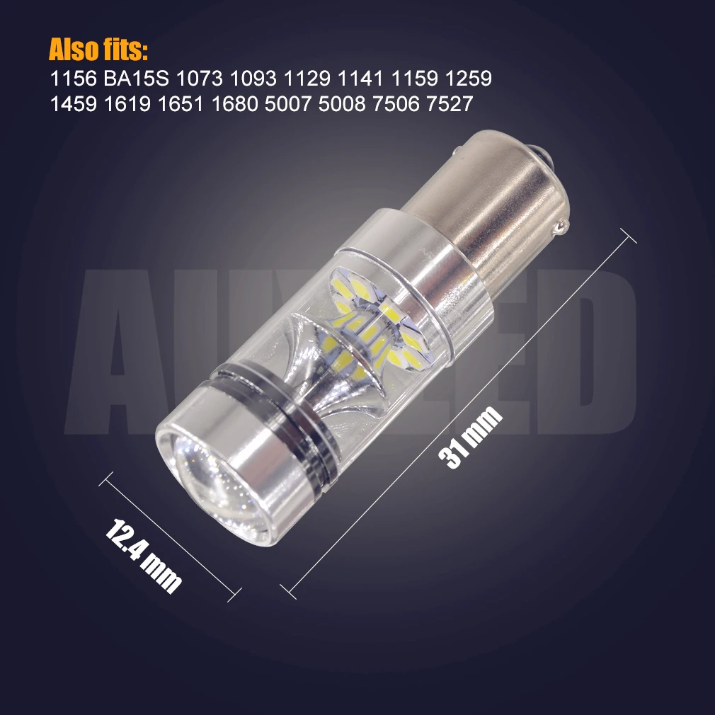 10 шт. P21W 1156 7506 20 светодиодный супер яркий 2835 SMD 12498 автомобиль стоп-сигналы поворота туман задние фонари лампы BA15S S25 DC12-24V
