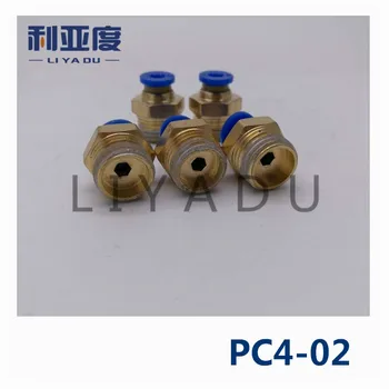 

100PCS/LOT PC4-02 4mm to 1/4" fast joint / pneumatic connector / copper connector / thread