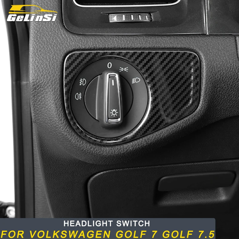 

Gelinsi for Volkswagen Golf 7 Golf 7.5 Car Styling Front Headlight Lamp Switch Button Panel Cover Sticker Interior Accessories