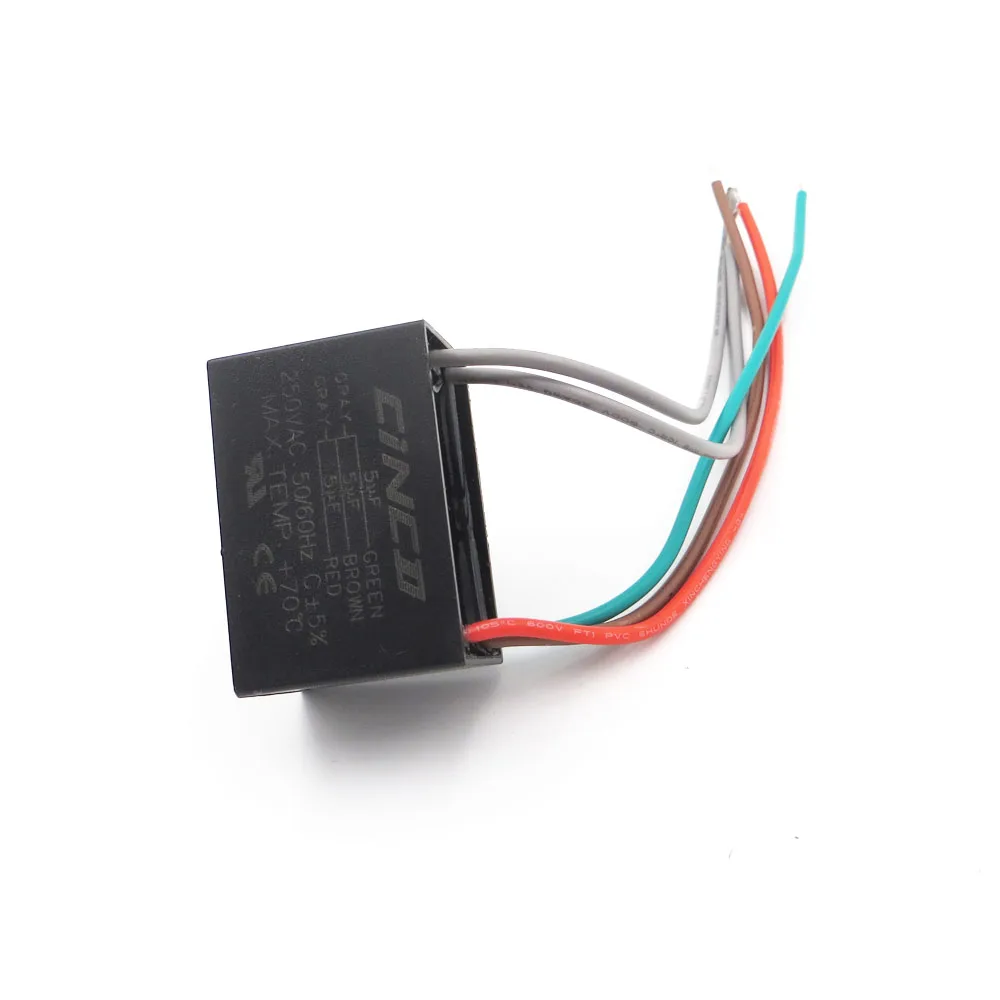 CBB61 5 мкФ + 250V проводов конденсатор моторного двигателя Электрический вентилятор