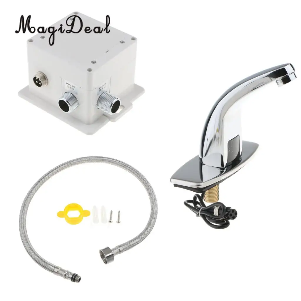 MagiDeal Alloy Automatic Infrared Sensor Sink Basin Faucet Hands Free Auto Mixer Tap Water Faucet Touch Water Tap Hands