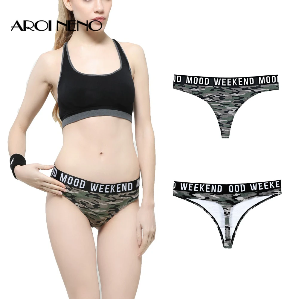 

Women Panties Sexy Cotton Camouflage LingerieT Back Brief Thongs XS-XXL Girls G String Low-waist Shorts Tomboy Letter Underwear