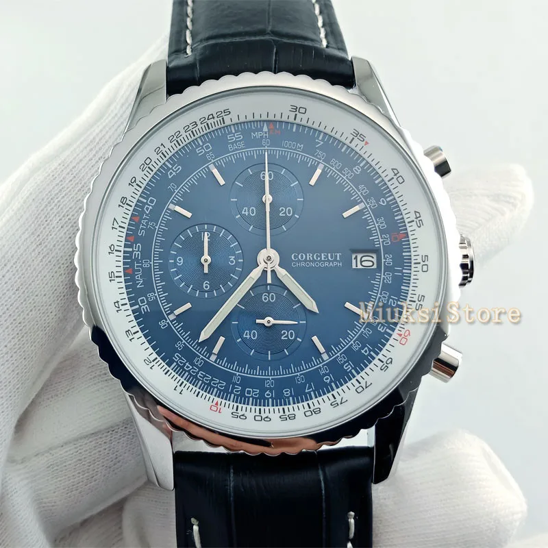 46 5 мм синий механизм: Япония Seiko кварцевые Masculino часы Роскошный топ мужская мода