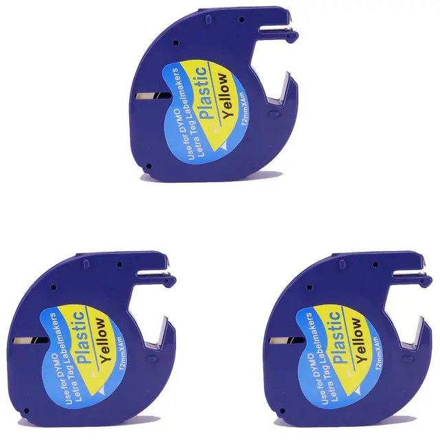 Best Offers 3 pcs Dymo plastic LT label tape 91202 DYMO LetraTag Label Tape DYMO label printer 12mm*4m black on yellow Best Offers 3 pcs Dymo plastic LT label tape 91202 DYMO LetraTag Label Tape DYMO label printer 12mm*4m black on yellow